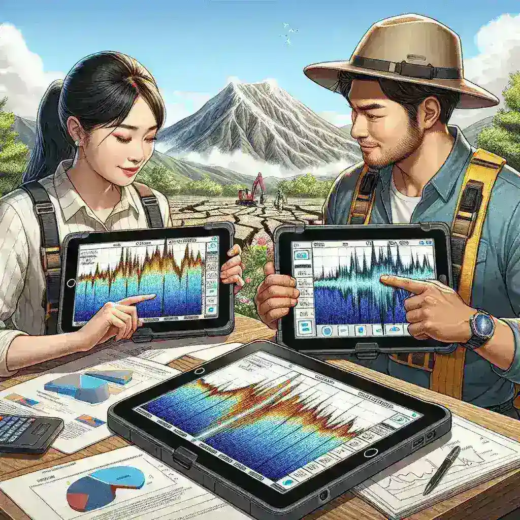 What advantages do tablets with integrated seismographs offer for geological work?