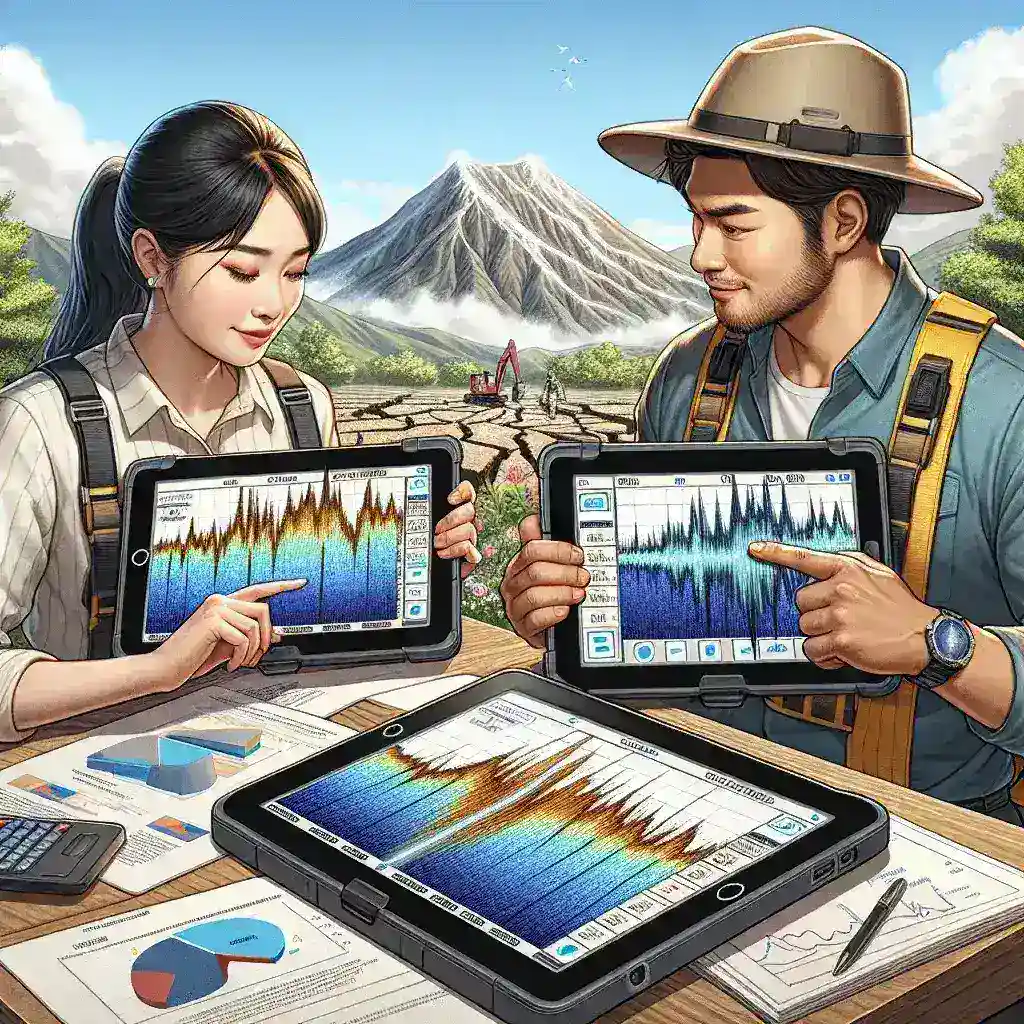 What advantages do tablets with integrated seismographs offer for geological work?