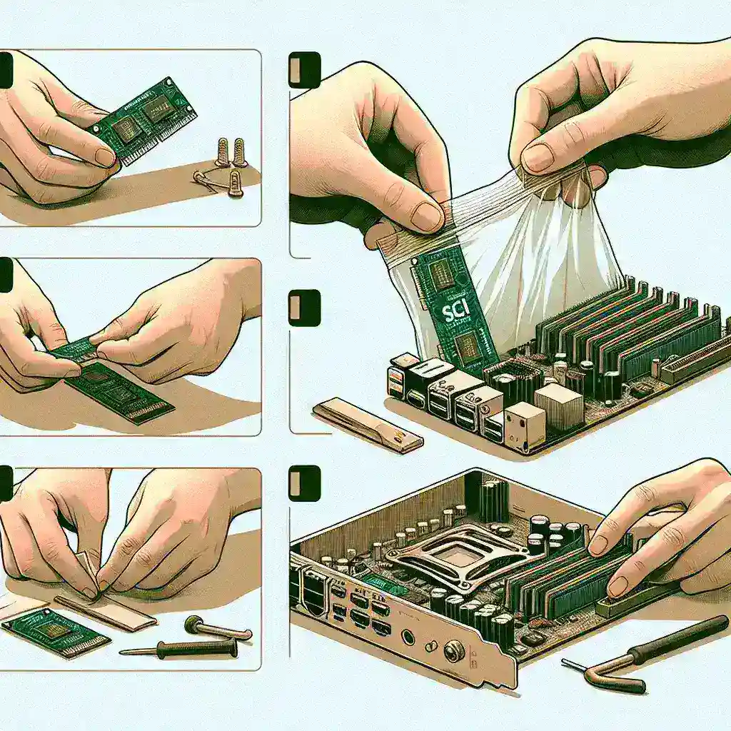 What are the steps to install a SCSI adapter card?